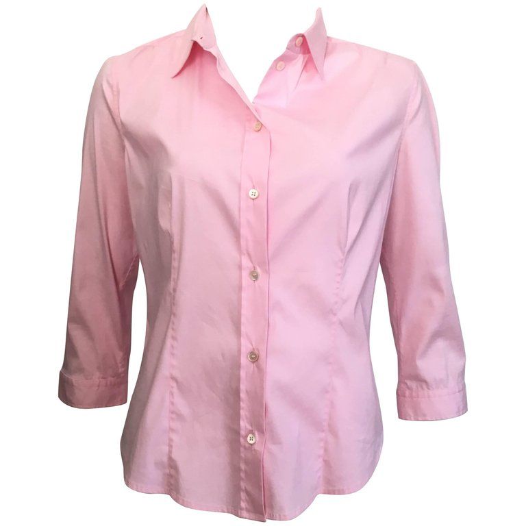 Prada Cotton Pink Button Up Blouse Size 10 / 48