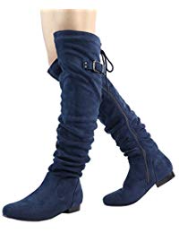 Womenu0027s Fashion Casual Over The Knee Pull On Slouchy Boots