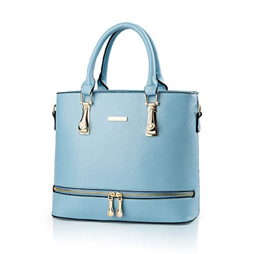 Women Top Handle Satchel Purses and Handbags Ladies Solid Tote Bags (Sky  Blue)
