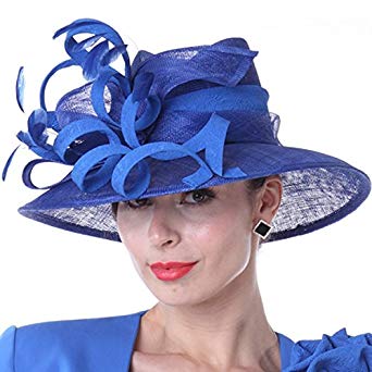 Kueeni Women Hats New Designed Royal Blue Ladies Elegant Hats