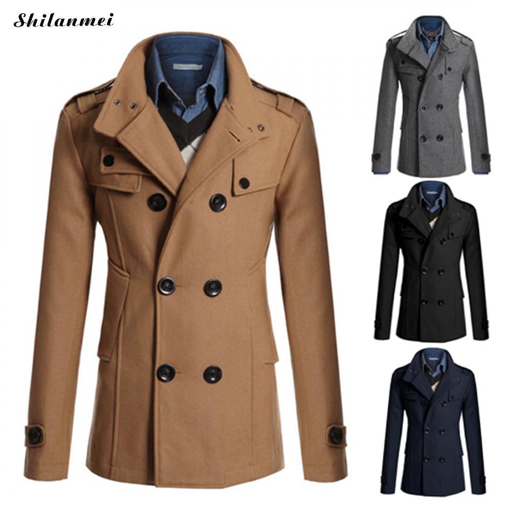 2019 Winter Men'S Coats Camel Mid Long Coat Thermal Black Men Outwear Navy  Blue Turn Down Collar Double Breasted Casual Overcoat From Ladylbdcloth, ...