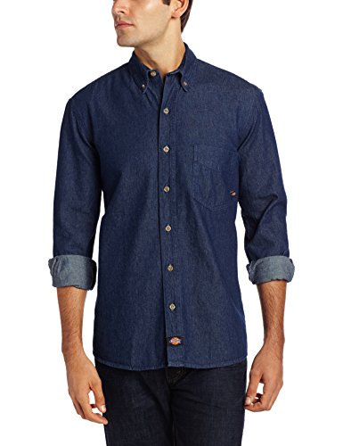 Dickies Menu0027s Long-Sleeve Denim Work Shirt at Amazon Menu0027s Clothing store:  Button Down Shirts