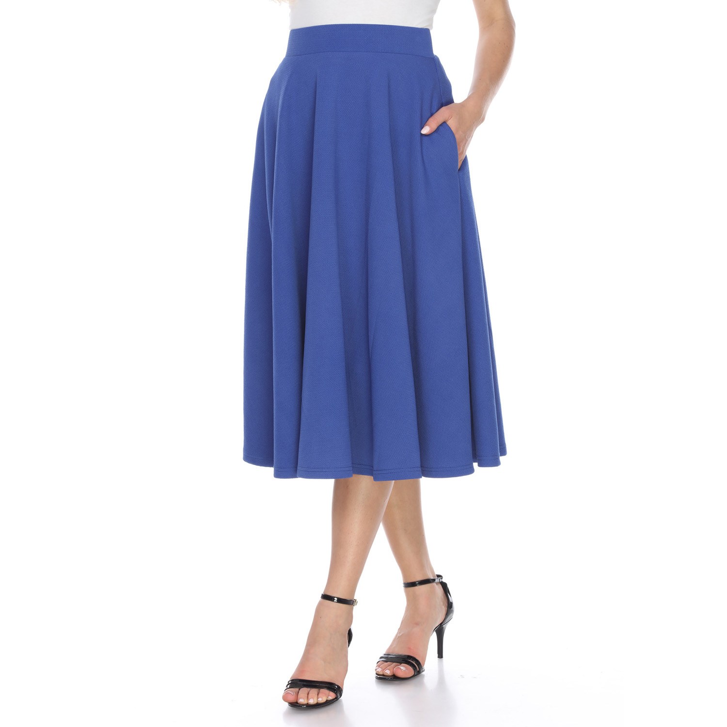 Women's White Mark Midi Skirt