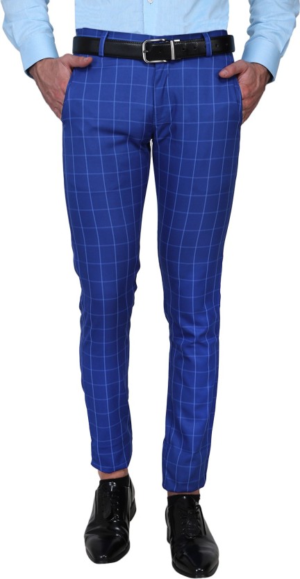 Shaurya-F Slim Fit Men's Blue Trousers
