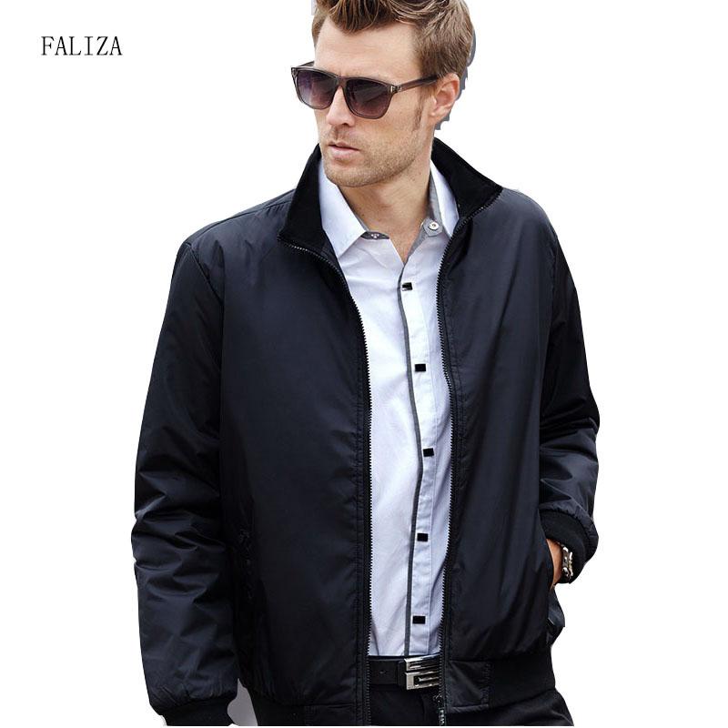 FALIZA 2018 Men Fashion Bomber Jackets Business Casual Clothes Boss Thin  Windbreaker Mens Jacket Coat for Spring Autumn SM-JK-Q
