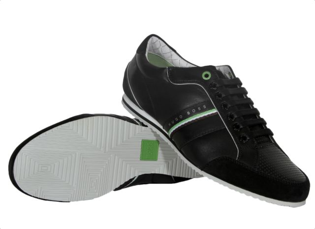 Hugo BOSS Green Victoire LA Men's Fashion Sneakers Shoes 50217374 010 Black