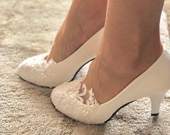 Bridal wedding shoes- handmade wedding shoes- pumps-white or ivory wedding  shoe.