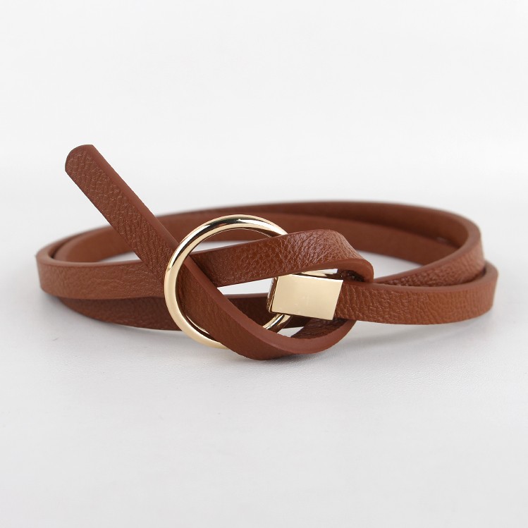 New Design Belts Women Knotted waist Belt thin Fashion Korean Small Belt  Woman Dress decorate brown leather round buckle gifts-in Women's Belts from  Apparel ...