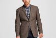 Men's Slim Fit Suit Jacket Brown - Merona™