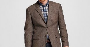 Men's Slim Fit Suit Jacket Brown - Merona™