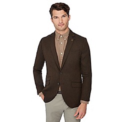 Hammond u0026 Co. by Patrick Grant - Big and tall brown basket weave blazer with