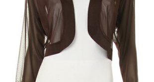 Brown Sheer Bolero Chiffon 3/4 Length Sleeve Brown Bolero Jacket $29.99