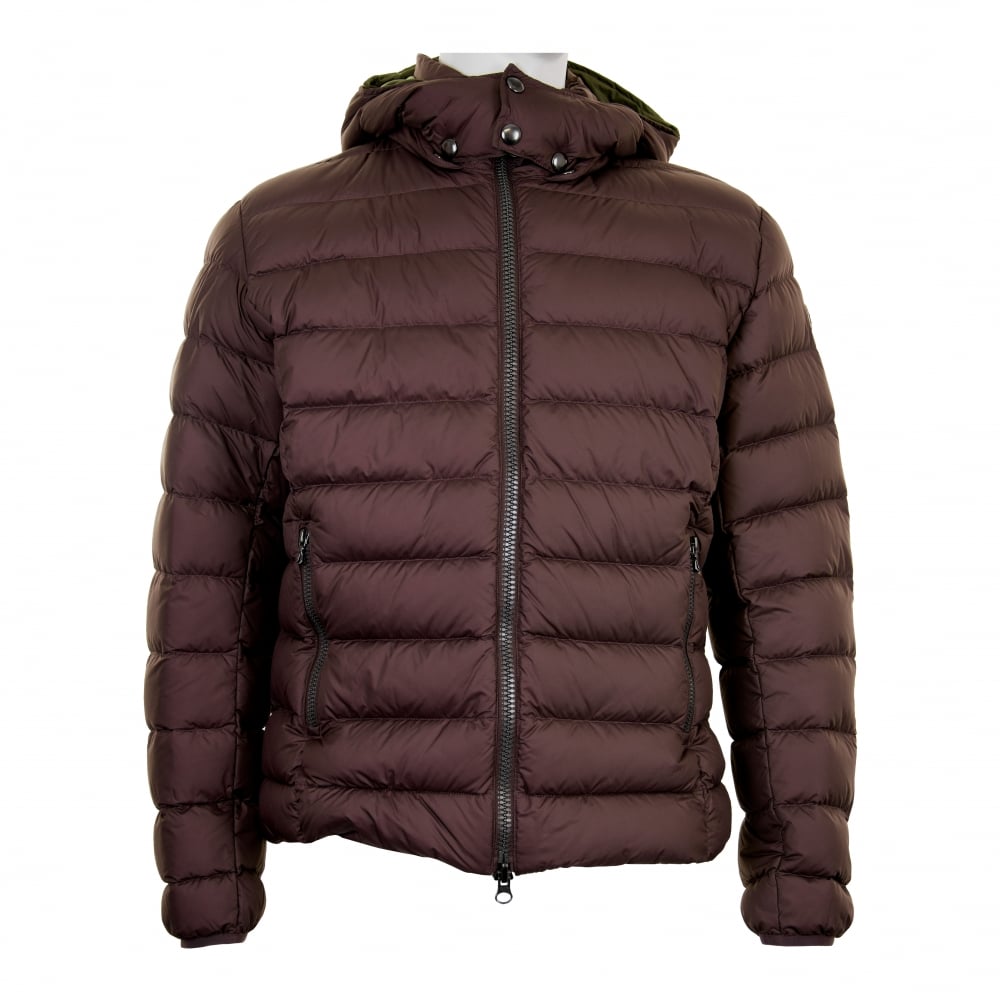 Colmar Mens Removable Hood Quilted Down Jacket (Brown)
