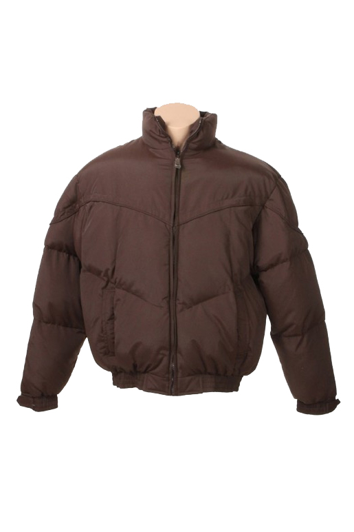 Brown Flannel Lined Waterproof Poly Down Jacket