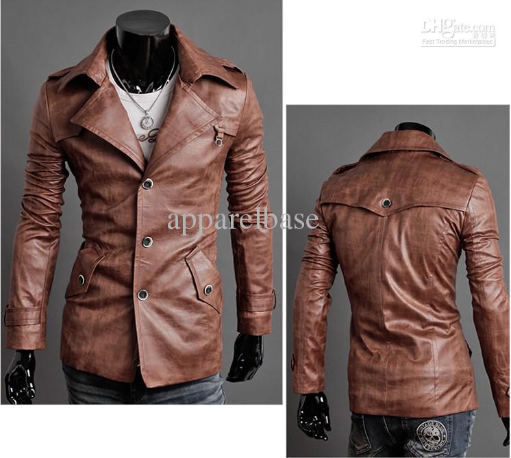 Mens Pu Leather Jacket/ Menu0026's Slim Fit Leather Suit/Menu0026's Suit/Black,dark  brown,light brown 16576415170