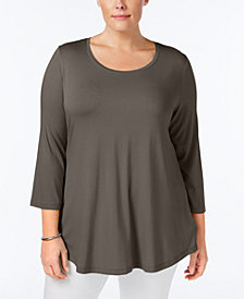 JM Collection Plus Size Scoopneck Top, Created for Macy's