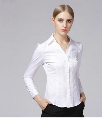 2019 2016 New Ladies Womens V Neck Blouses Business Wear Women Long Sleeve  White Shirt Big Yards Was Thin Tops From Fulary_b, $11.75 | DHgate.Com