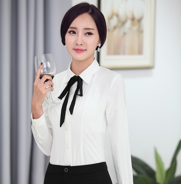 New Uniform Styles Long Sleeve Female Shirts Blouses Tops Professional  Business Women Work Blusas Blouse Elegant