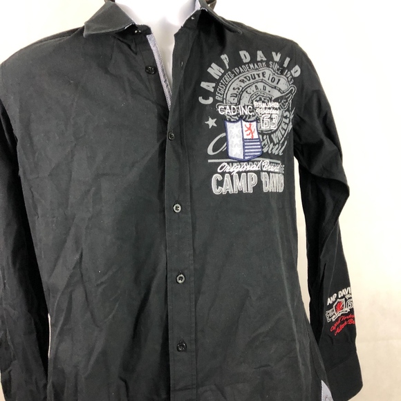 Camp David medium button front graphic shirt