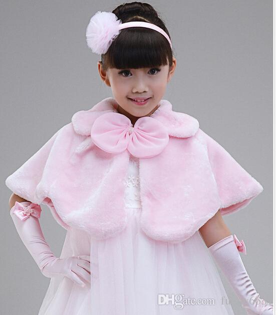 MOQu003dChildren Dress Accessories Princess Fur Boleros Flower Shawls Children'S  Poncho Girl Cape Kid Clothing Pink Kids Winter Poncho Boys Rain Poncho From  ...