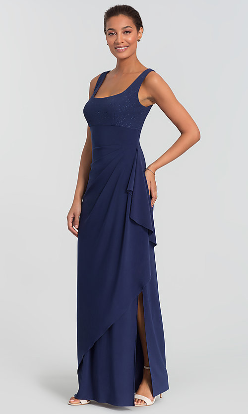 Image of Alex Evenings long navy blue MOB dress with bolero. Style: AX-
