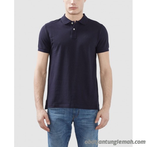 Esprit menu0027s basic blue short-sleeve piqué polo shirt Esprit Man Polo Shirts  4057967887713 ELFNTLX