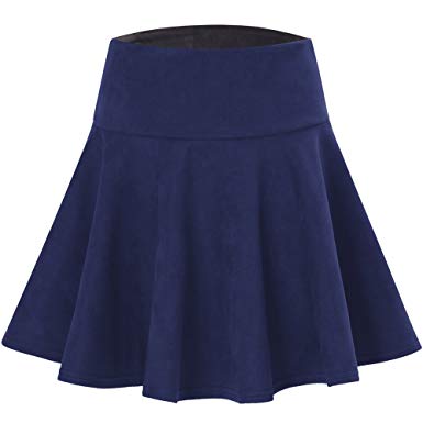 Short Flared Skirts for Women Casual A-Line Skirt Navy Blue S