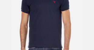 GANT Menu0027s Contrast Collar Polo Shirt - Thunder Blue: Image 1