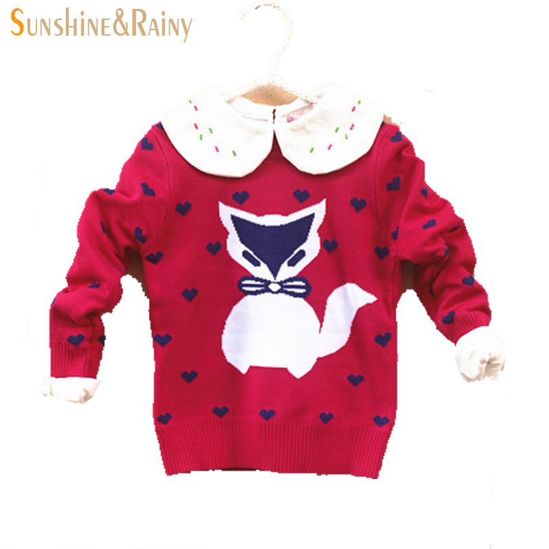 Buy New 2015 autumn winter girls knitted sweaters cotton kids sweaters fox  Double jacquard thicker section sweaters for girl 2T-6T in Cheap Price on  ...