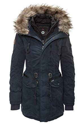 Khujo Women's Parka Jacket Black Black Small - Blue - UK 18