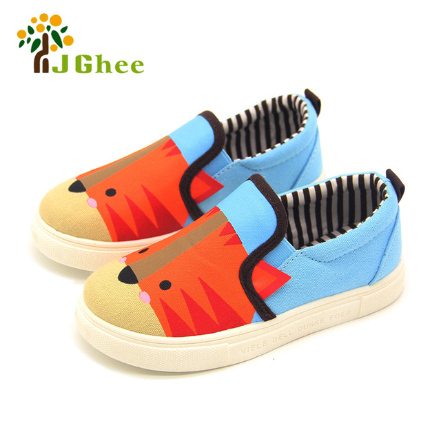 Kids Shoes Boys Girls Cartoon Design Canvas Children Sneakers Casual Shoes  Students Breathable Soft Animal Design