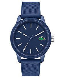 Lacoste Menu0027s 12.12 Blue Silicone Strap Watch 42mm
