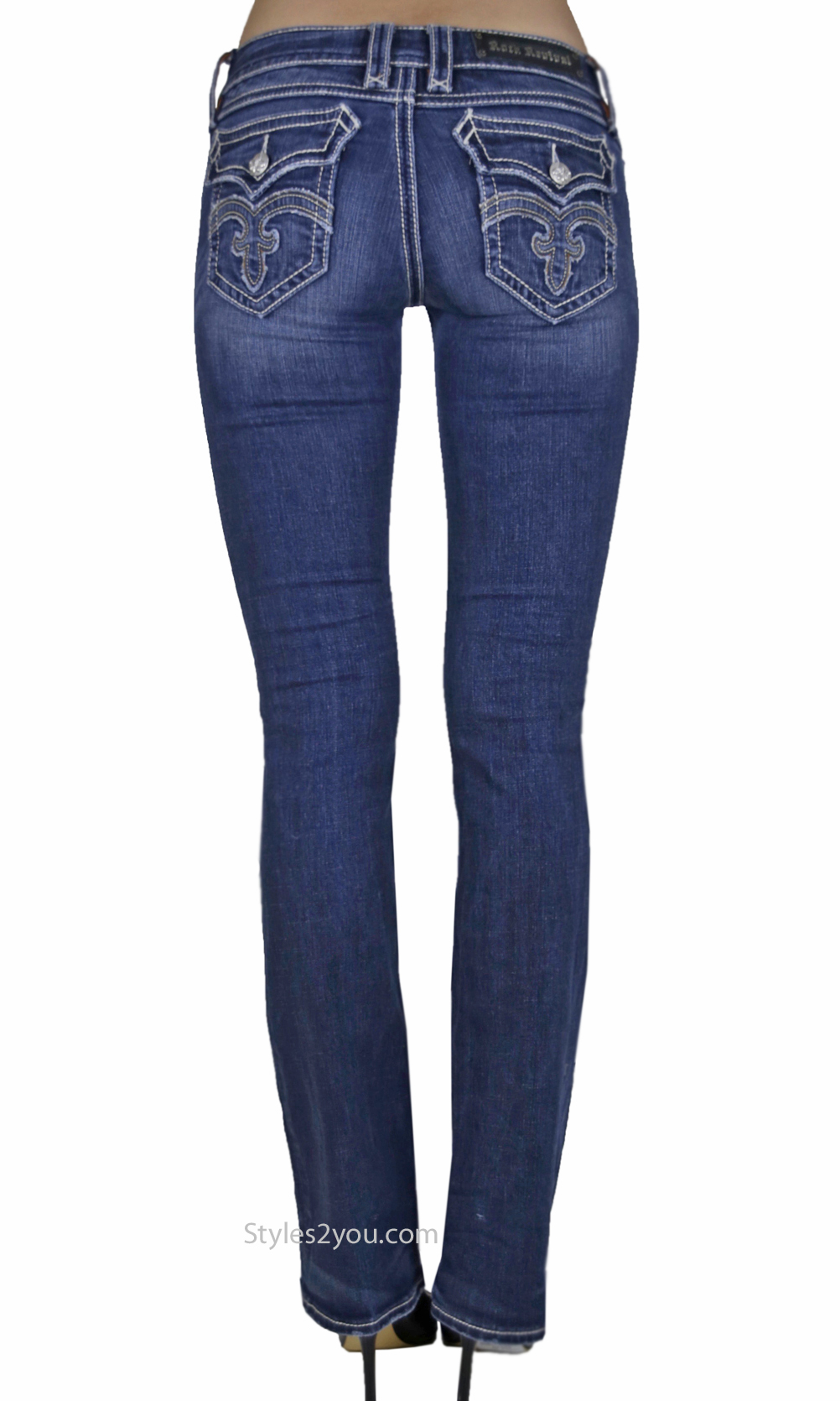 Debbie Ladies Bootcut Jeans Medium Blue Denim Rock Revival Jean · «