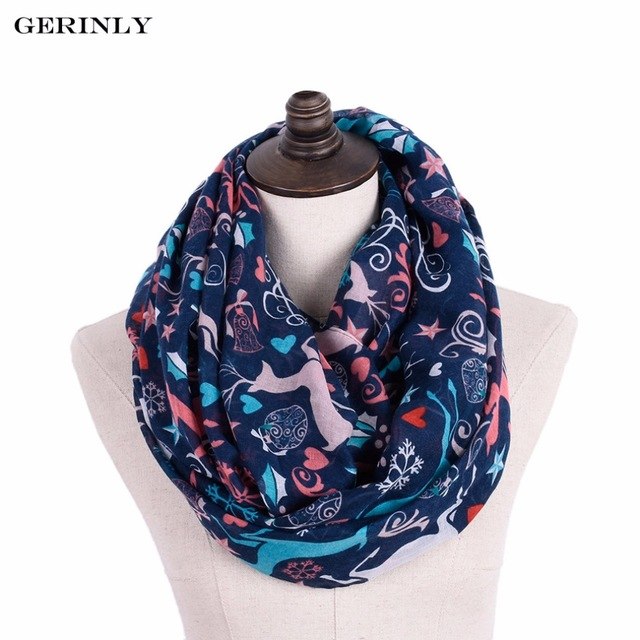 GERINLY Ring Scarves Women Animal Print Loop Scarf Fashion Winter Infinity  Shawl Wrap Soft Tube Scarfs