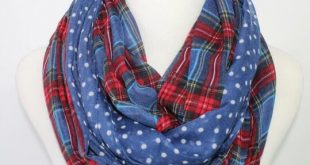 Women/Ladies Dotted And Plaid Check Infinity Shawls Scarf Snood Loop Scarves  Around Scarfs Navy /Red/Beige/Green Orange Blue Color Summer Scarves Scarf  Ring ...