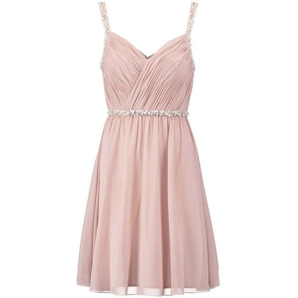 Laona Cocktail dress Party dress cream pink ($165) ❤ liked on Polyvore  featuring dresses, creme dresses, pink cocktail dress, creau2026