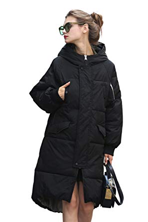 Winter Jacket Coat Women Puffer Anorak Long Coat Quilted Snow Warm Parka  Down Hooded Top Sleeve