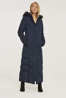 at Long Tall Sally · Long Tall Sally Chevron Quilted Maxi Puffer Coat
