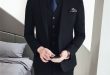 Pure Color Mens Formal Wear Black Suits Slim Elegant Men Wedding