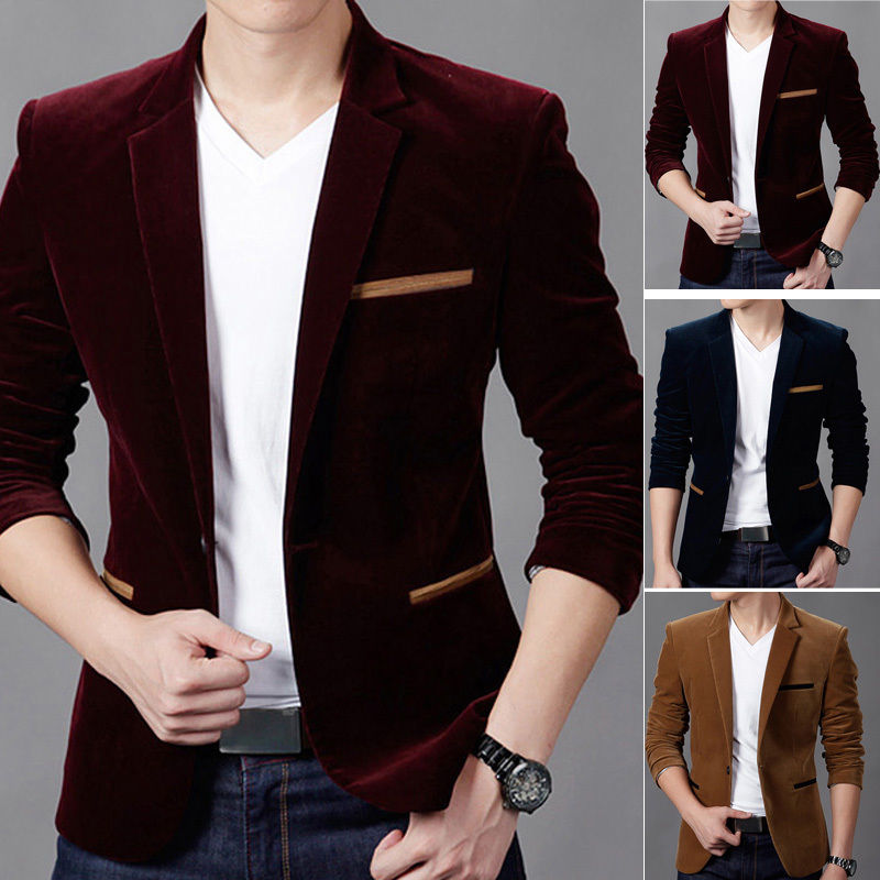 Mens Business Casual Formal Jacket Coat Slim Fit Suit Blazer Jacket Outwear  Tops | eBay