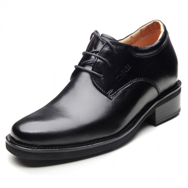 Black height elevator dress shoes make you taller 10cm / 3.95inches men  business shoes