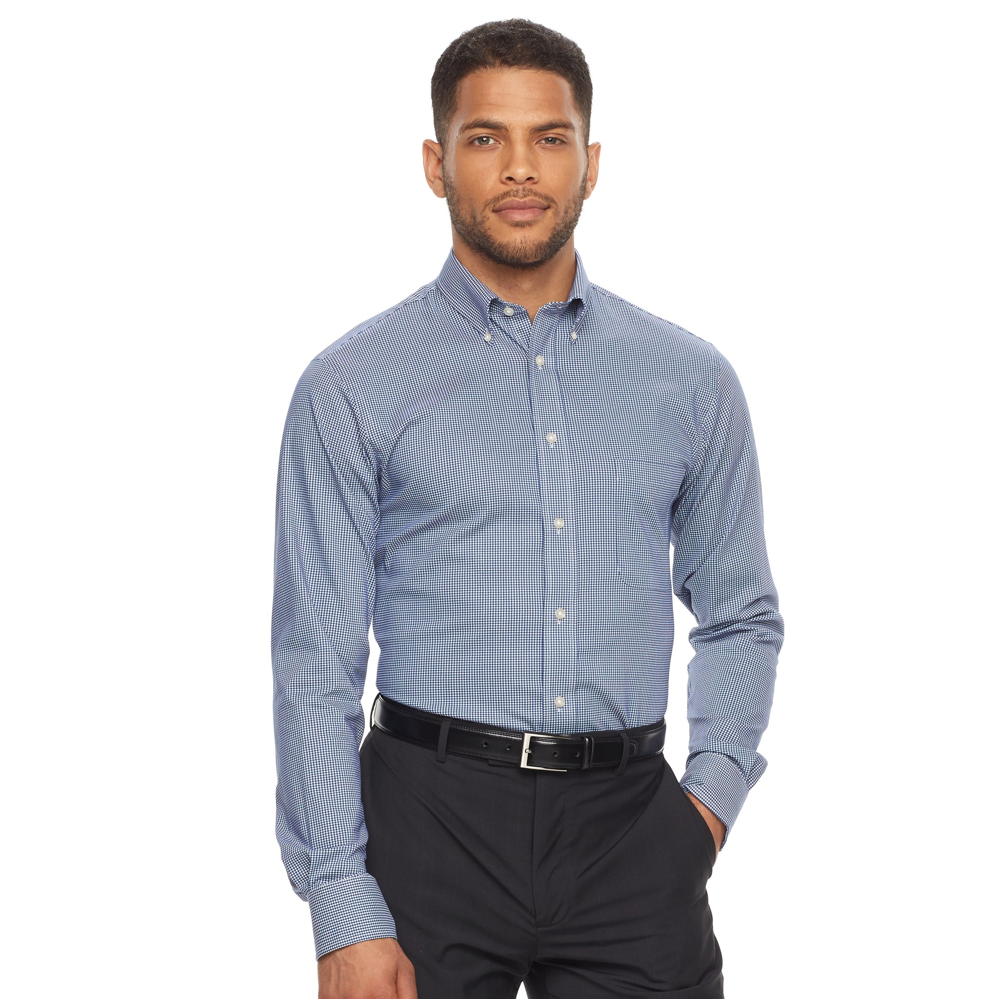 Men's Chaps Regular Fit Comfort Stretch Spread Collar Dress Shirt