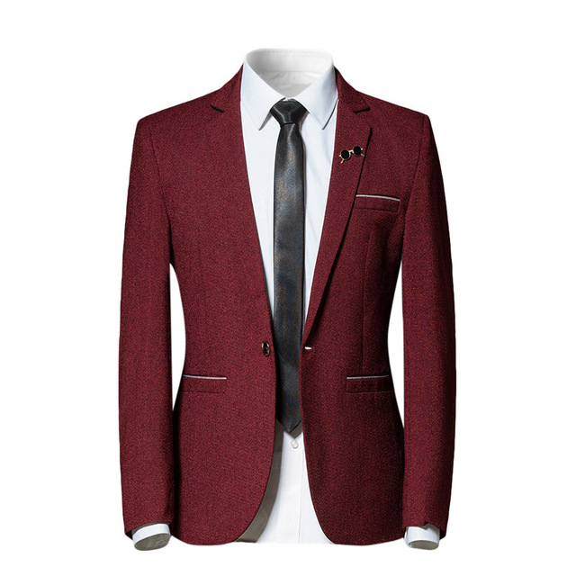 YFFUSHI New Fashion Men Suit Jacket Navy Red White Jacquard Luxury Jacket  Masculino Casual Style Slim
