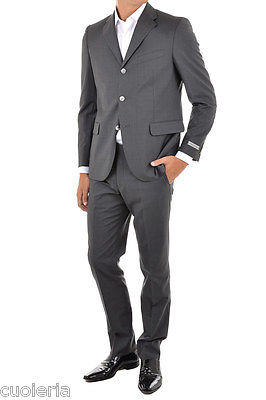 NINO DANIELI New Man Pinstripe Gray Single Breasted Three Button Suit Size  50 it