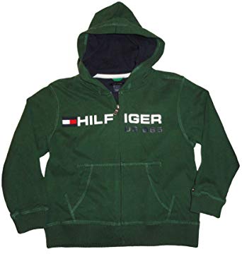 Boyu0027s Tommy Hilfiger Hooded Sweat Jacket Hoodie Green Size 5