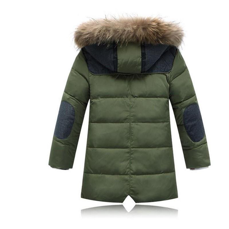 Children Duck Down Outerwear Boys Winter Jacket Kids Coat With Fur Hood  Long Warm Thick Winter Coats