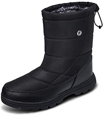 soouops Winter Waterproof Warm Fur Mid Calf Snow Boots for Women Men 8.5 M  US,