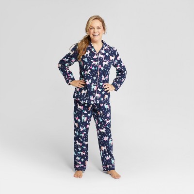 Womenu0027s Holiday Unicorn Notch Collar Mommy and Me Pajama Set - Wondershop™  Navy