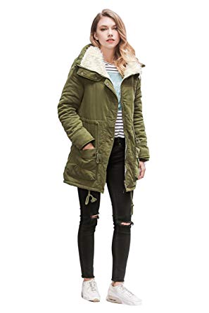 ACE SHOCK Winter Coats for Women Plus Size, Faux Fur Lined Parka Jackets  Long Warm