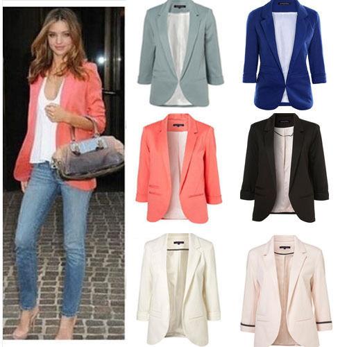 Womens Winter Jackets And Coats Candy Color Solid Slim Suit Blazer Coat  Jacket Long Sleeve Slim Jacket Winter Coat Women Jacket Dress Casual Jacket  From ...